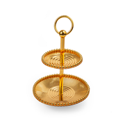 Vague Round 2 Tiers Metal Candy Plates - Al Makaan Store