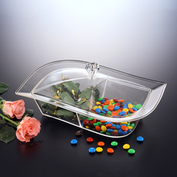 Vague Acrylic Candy Server S Shape 2 Compartment - Al Makaan Store