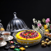Vague Acrylic Dome Serving Set 35 cm - Al Makaan Store