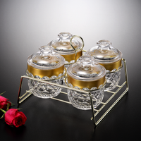 Vague Four Piece Acrylic Jars With Stand - Al Makaan Store