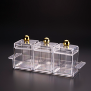 Vague Three Piece Acrylic Spice Jar with Holder - Al Makaan Store
