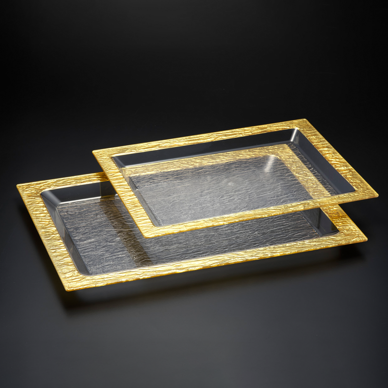 Vague Acrylic Serving Tray Bark Design - Al Makaan Store