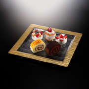 Vague Square Acrylic Serving Plate Bark Design - Al Makaan Store