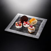 Vague Square Acrylic Serving Plate Bark Design - Al Makaan Store