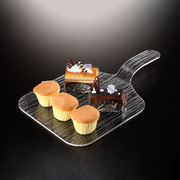 Vague Acrylic Show Plate with Handle Bark Design - Al Makaan Store