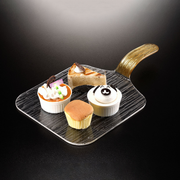 Vague Acrylic Show Plate with Handle Bark Design - Al Makaan Store