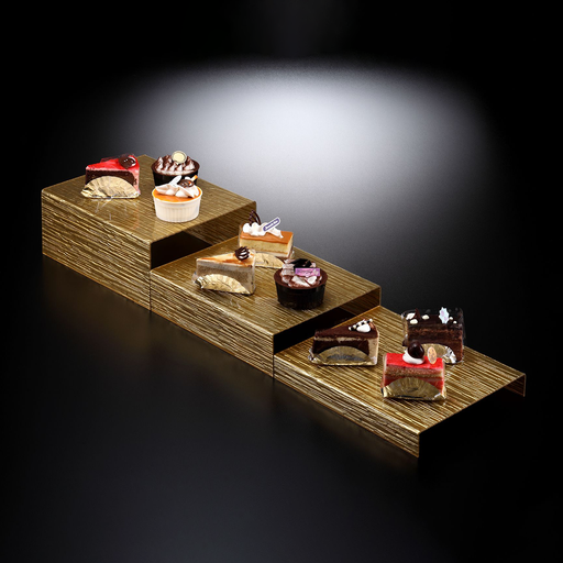 Vague Three Piece Acrylic Dessert Display Set Bark Design - Al Makaan Store
