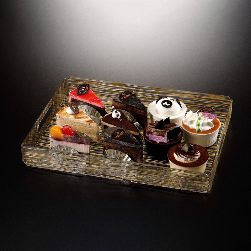 Vague Acrylic Serving Tray Bark Design - Al Makaan Store