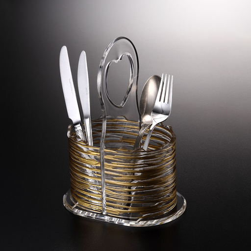 Vague Acrylic Cutlery Holder Bark Design - Al Makaan Store