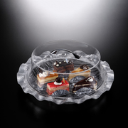 Vague Acrylic Round Cake Box with Wavy Edges Bark Design - Al Makaan Store