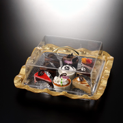 Vague Acrylic Square Cake Box with Wavy Egdes Bark Design - Al Makaan Store