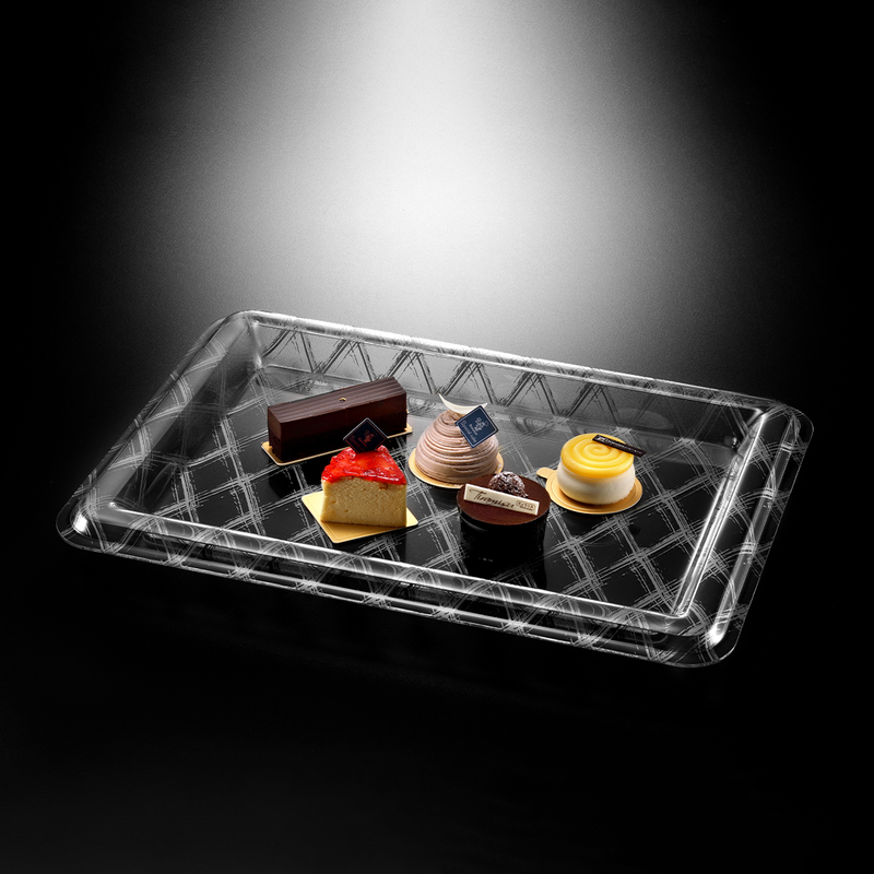 Vague Rectangular Acrylic Serving Tray Flower Design - Al Makaan Store