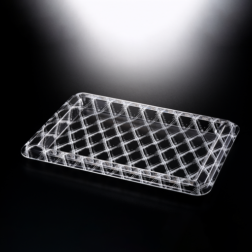 Vague Rectangular Acrylic Serving Tray Flower Design - Al Makaan Store