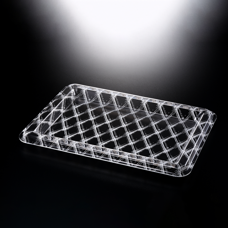 Vague Rectangular Acrylic Serving Tray Flower Design - Al Makaan Store