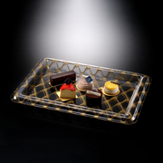 Vague Rectangular Acrylic Serving Tray Flower Design - Al Makaan Store