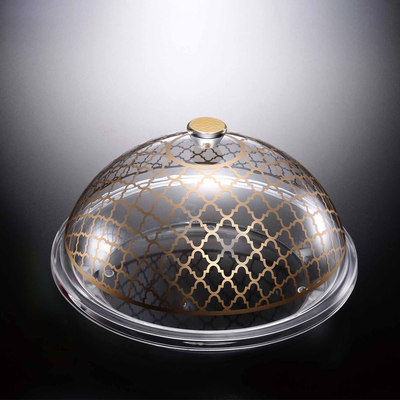Vague Round Acrylic Serving Set Golden Pattern - Al Makaan Store