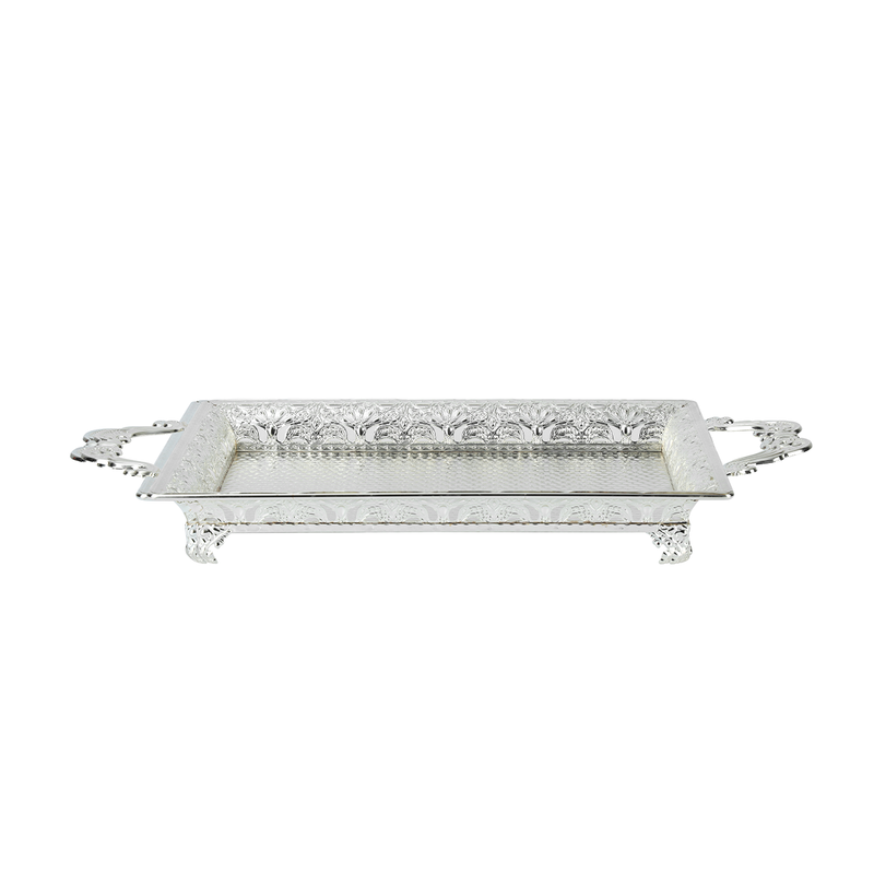 Vague Steel Serving Tray with Handles - Al Makaan Store