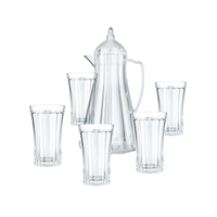 Vague Acrylic Water Jug 2.2 L with 6 Cups Set - Al Makaan Store