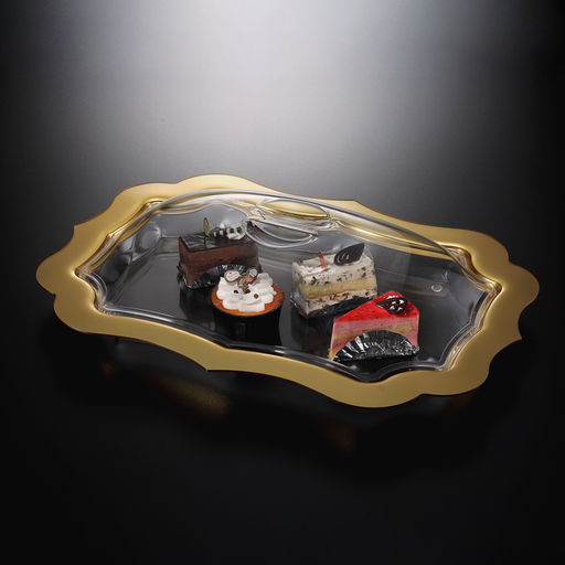 Vague Rectangular  Acrylic Dessert Serving Set - Al Makaan Store