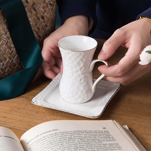 Decopor 12 Piece Tea Cup & Saucer Set 100 ml - Al Makaan Store