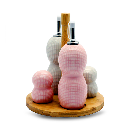 Decopor 5 Piece Belly Condiment Porcelain Set - Al Makaan Store