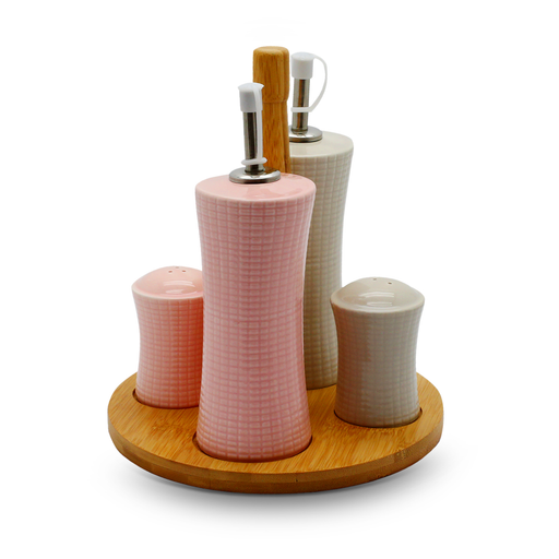 Decopor 5 Piece Cylindrical Condiment Porcelain Set - Al Makaan Store