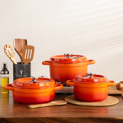 Che Brucia Direct Fire Orange Ceramic Cooking Casserole - Al Makaan Store