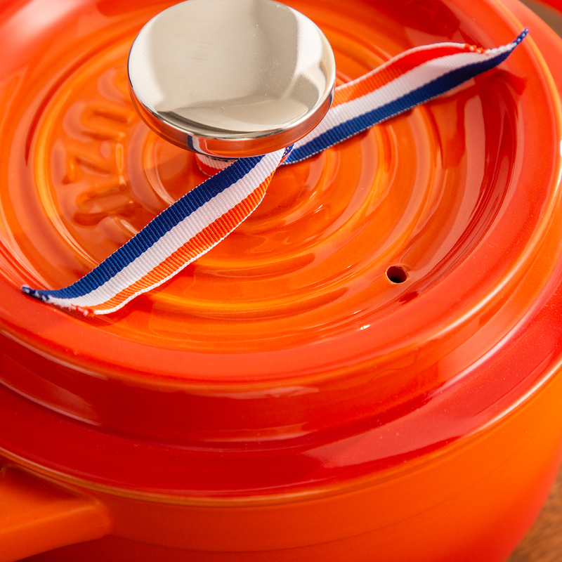 Che Brucia Direct Fire Orange Ceramic Cooking Casserole - Al Makaan Store