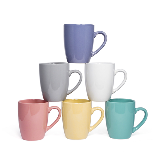 Decopor 6 piece Stoneware Color Glazed Mugs Set 360 ml - Al Makaan Store