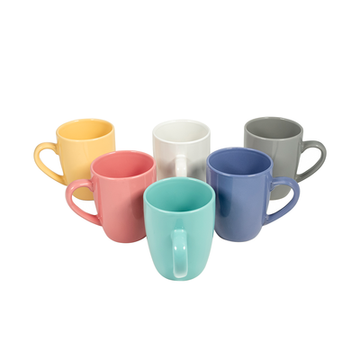 Decopor 6 piece Stoneware Color Glazed Mugs Set 360 ml - Al Makaan Store