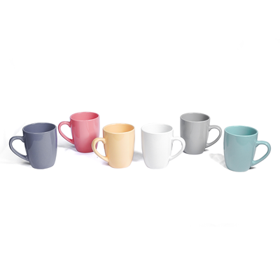 Decopor 6 piece Stoneware Color Glazed Mugs Set 360 ml - Al Makaan Store