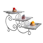 Vague 3 Tier Glass Cake Serving Set - Al Makaan Store