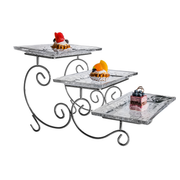 Vague 3 Tier Glass Cake Serving Set - Al Makaan Store