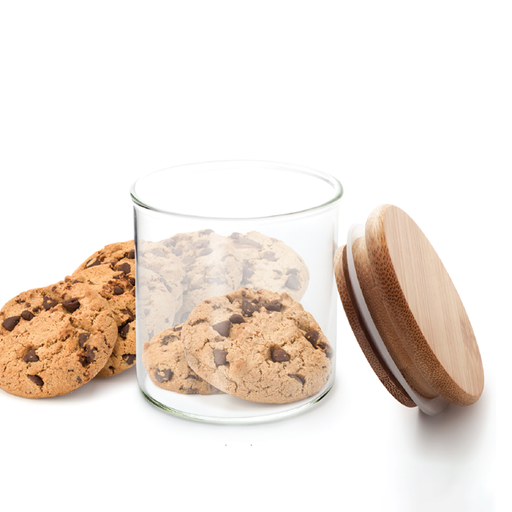 Vague Borosilicate Glass Jar with Bamboo Lid - Al Makaan Store