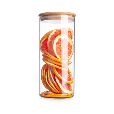 Vague Borosilicate Glass Jar with Bamboo Lid - Al Makaan Store