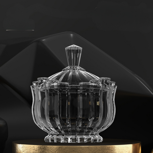 City Glass Milan Glass Candy Jar with Cover 850 ml / 16 cm - Al Makaan Store