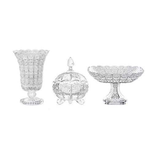 City Glass 3 Piece Bohemia Square Serving Set - Al Makaan Store