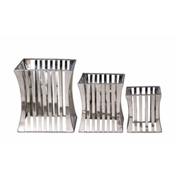 Vague 3 Piece Stainless Steel Square Riser & Stand Set - Al Makaan Store