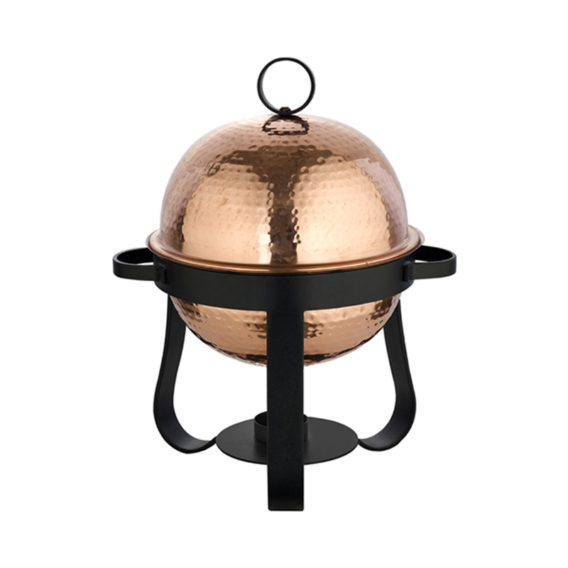 Vague Round Copper & Steel Chafing Dish - Al Makaan Store