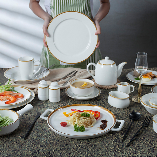 Porceletta Mocha Porcelain Flat Plate - Al Makaan Store