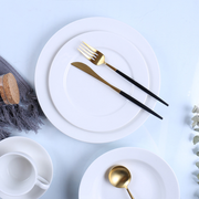 Porceletta Ivory Porcelain Flat Plate - Al Makaan Store