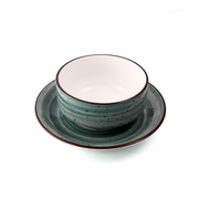 Porceletta Color Glaze Porcelain Soup Cup & Saucer 220 ml - Al Makaan Store