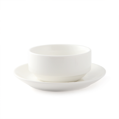 Porceletta Ivory Porcelain Soup Cup & Saucer 250 ml - Al Makaan Store