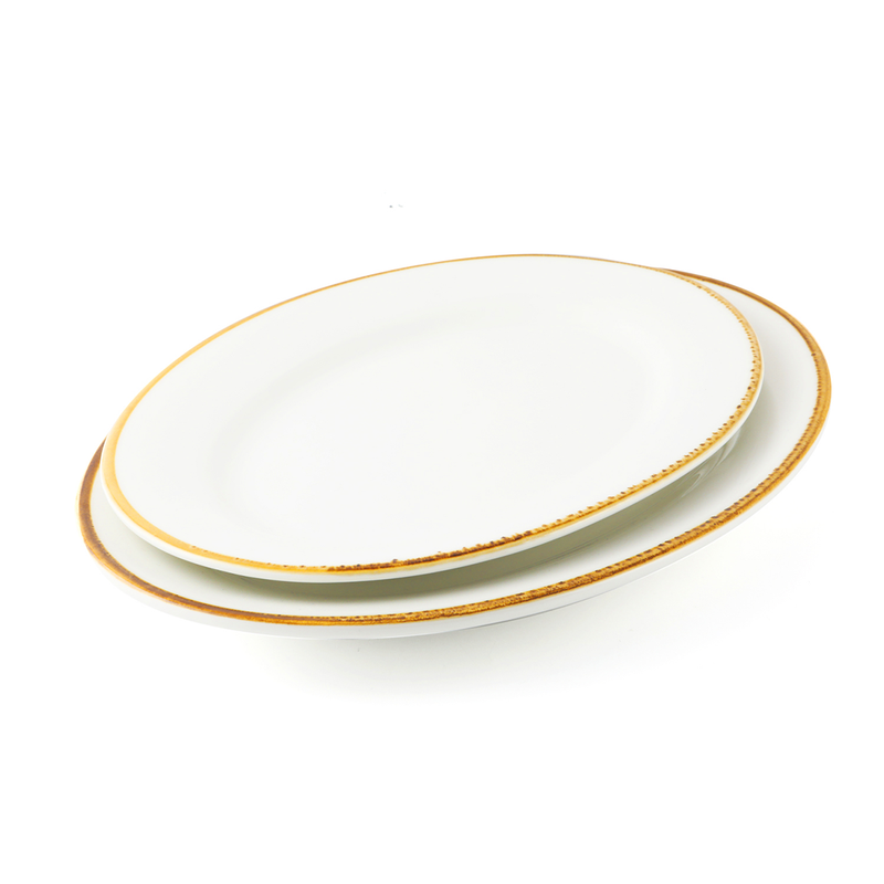 Porceletta Mocha Porcelain Oval Plate - Al Makaan Store