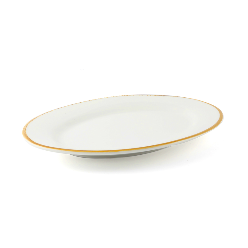 Porceletta Mocha Porcelain Oval Plate - Al Makaan Store