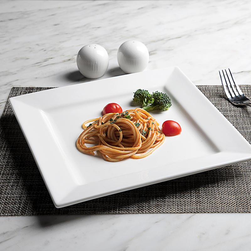 Porceletta Ivory Porcelain Square Plate - Al Makaan Store