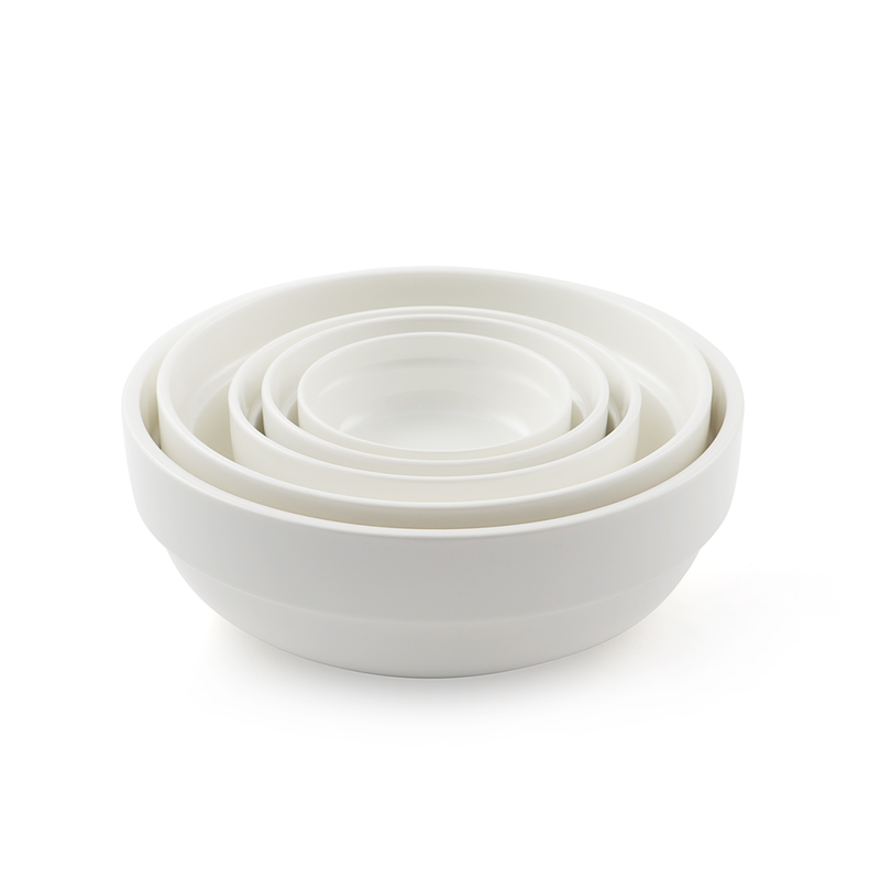 Porceletta Ivory Porcelain Round Stackable Bowl - Al Makaan Store