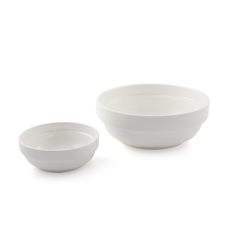 Porceletta Ivory Porcelain Round Stackable Bowl - Al Makaan Store
