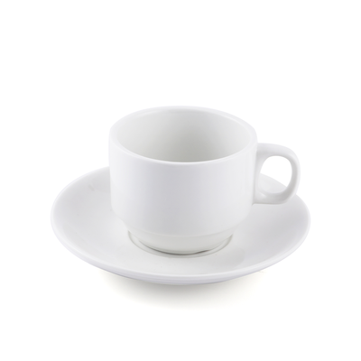 Porceletta Ivory Porcelain Coffee and Tea Cup & Saucer - Al Makaan Store