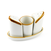 Porceletta Mocha Porcelain 4 Pcs Condiment Set - Al Makaan Store